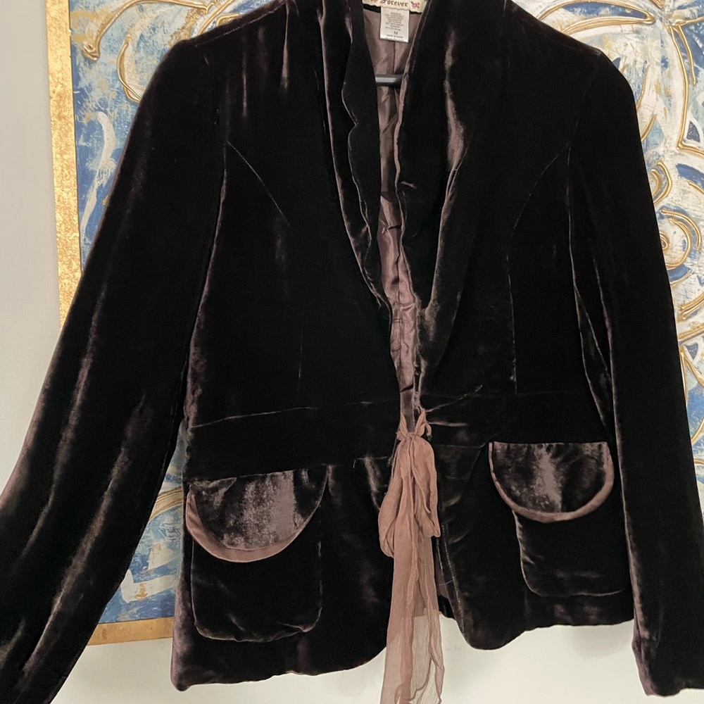 Brown velvet blazer